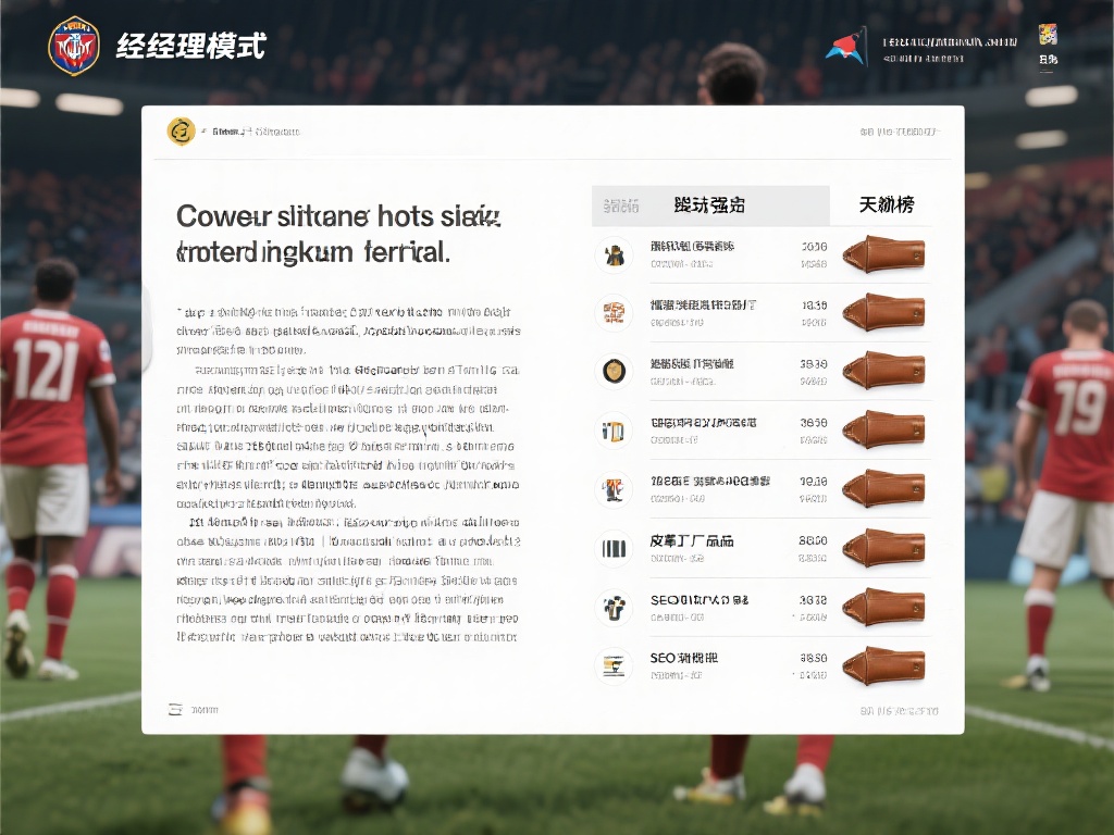 皮革厂经典出品:经理模式球员强度天梯榜2025合集 在这篇文章中,我们会使用一些关键词,如经